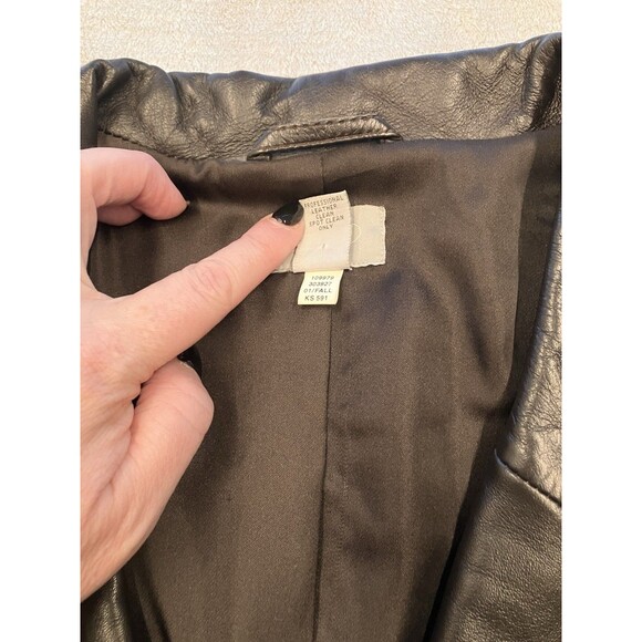 Old Navy Womens Genuine Leather Jacket 2 Button Black Size XXL - Picture 7 of 8